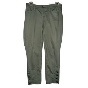TALBOTS Pants Women's Size 8 Green Stretch Denim Flawless Five Pocket Crop Jeans